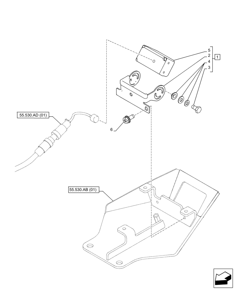 Схема запчастей Case CX210D LC LR - (55.530.AA[01]) - VAR - 461504, 488037 - REAR VIEW CAMERA (55) - ELECTRICAL SYSTEMS