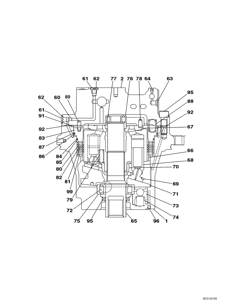 Схема запчастей Case CX800 - (06-004-00[01]) - MOTOR ASSY - TRACK DRIVE (06) - POWER TRAIN