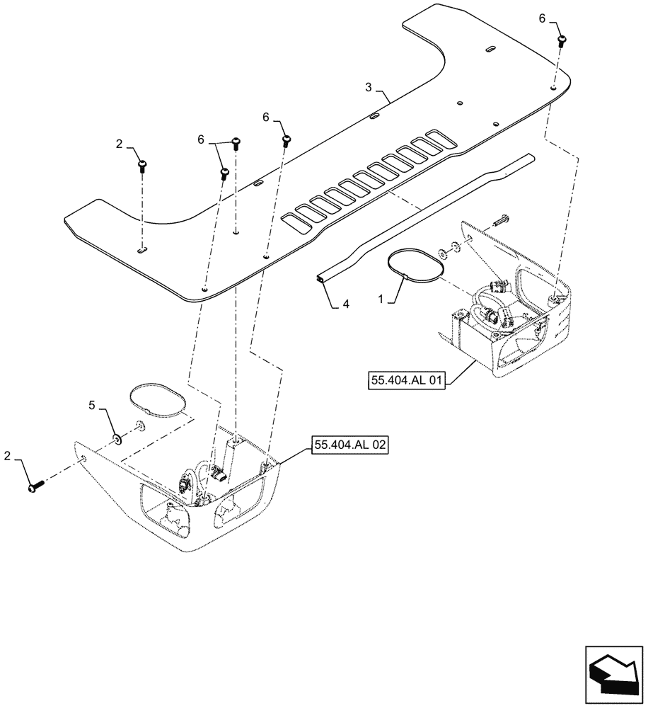 Схема запчастей Case TR270 - (55.404.AL) - STANDARD FRONT LIGHT ASSY, W/ SIDE LAMP (55) - ELECTRICAL SYSTEMS