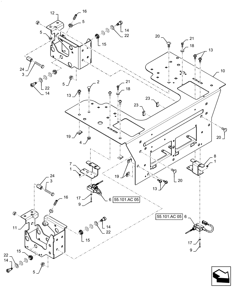 Схема запчастей Case SR270 - (29.200.AI[02]) - HANDLE MOUNTING (17-SEPT-2015 & PRIOR) (29) - HYDROSTATIC DRIVE