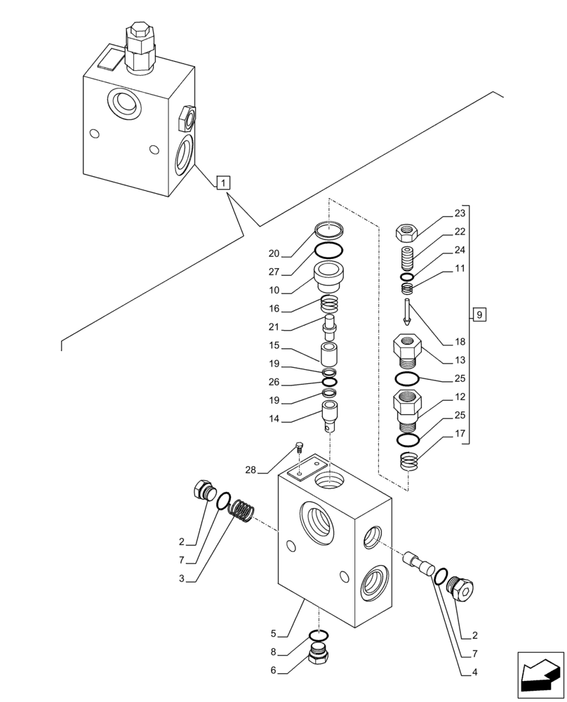 Схема запчастей Case CX210D LC - (35.360.AE[02]) - VAR - 461865, 461561 - HAMMER CIRCUIT, SELECTOR, VALVE (35) - HYDRAULIC SYSTEMS