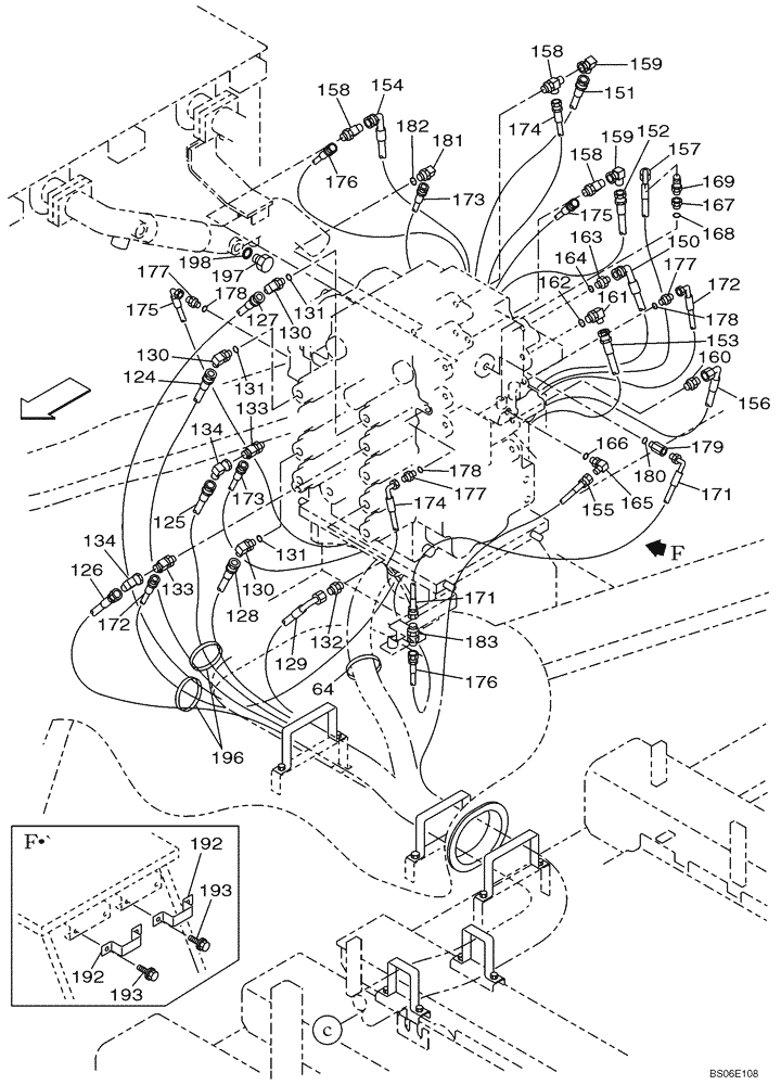 Схема запчастей Case CX800 - (08-032-02[01]) - HYDRAULIC CIRCUIT - ATTACHMENT CONTROL VALVE PILOT (MODELS WITH CONTROL SELECTOR VALVE) (08) - HYDRAULICS