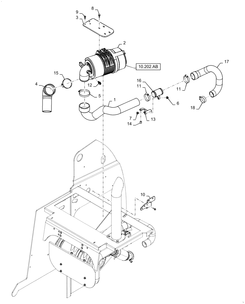 Схема запчастей Case TR320 - (10.254.03[01]) - INTAKE TIER 4 (10) - ENGINE