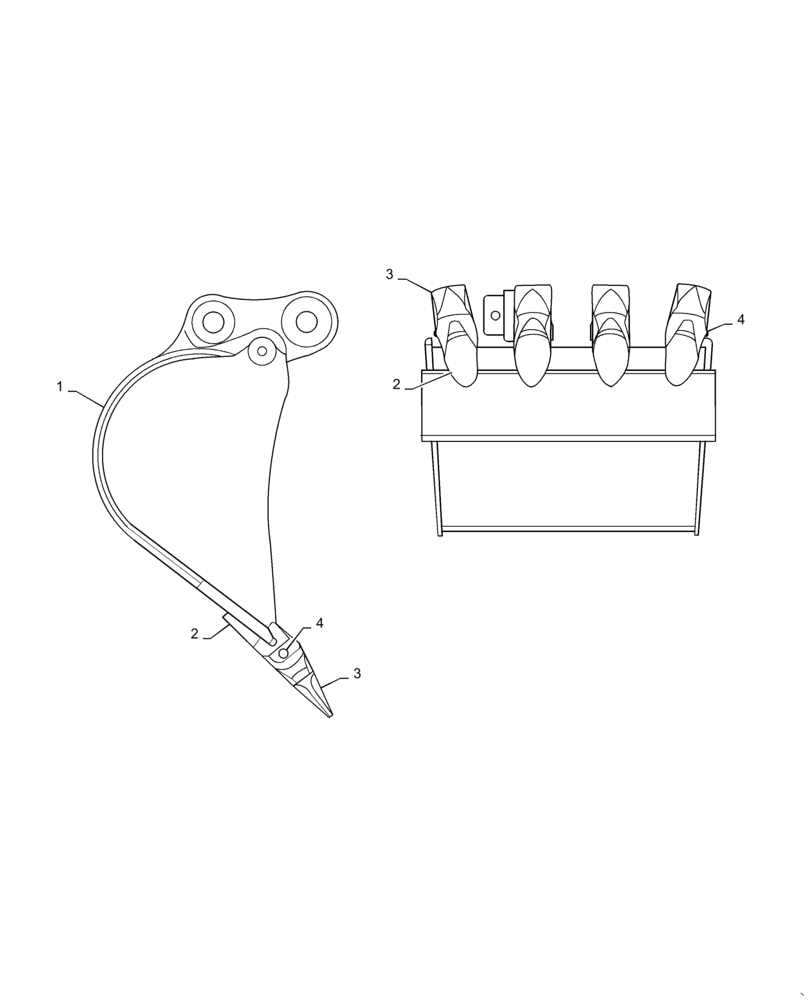 Схема запчастей Case CX36B - (03-011) - BUCKET - ESCO (84) - BOOMS, DIPPERS & BUCKETS