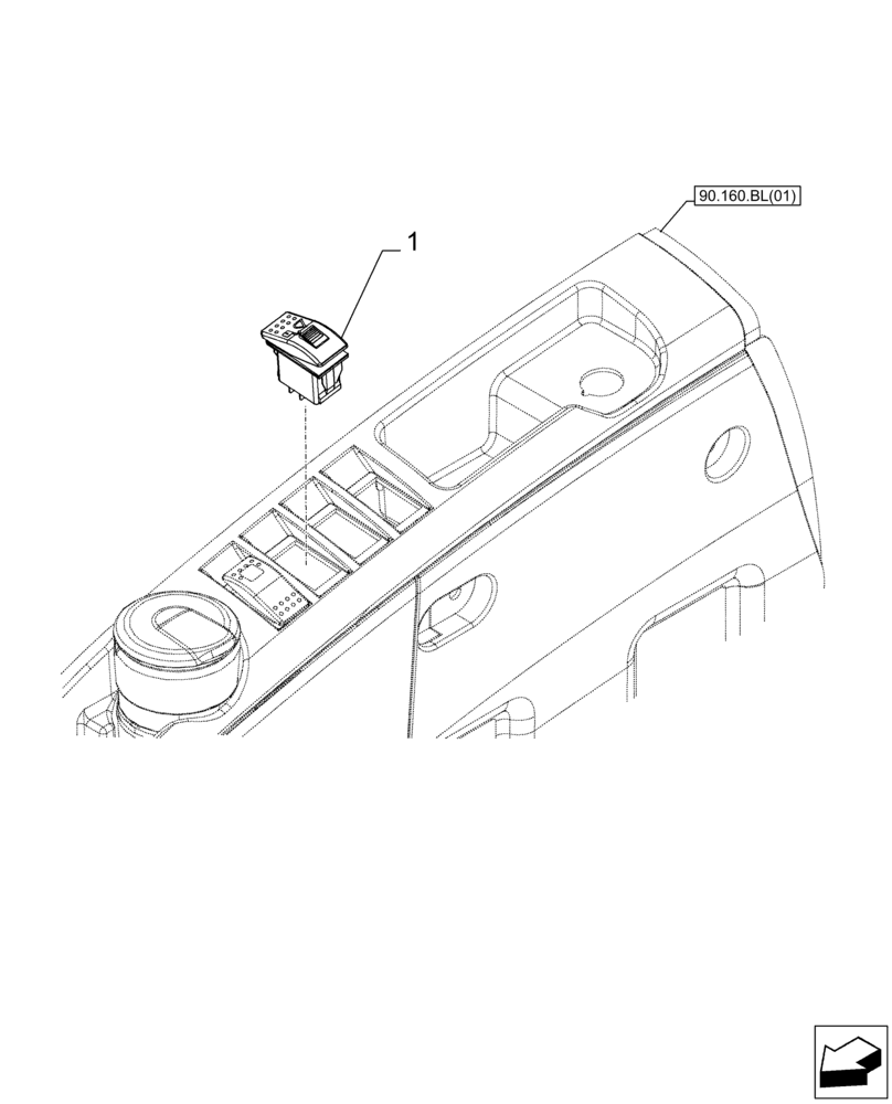 Схема запчастей Case CX210D NLC - (55.512.BY[05]) - VAR - 781128 - QUICK COUPLER, SWITCH (55) - ELECTRICAL SYSTEMS