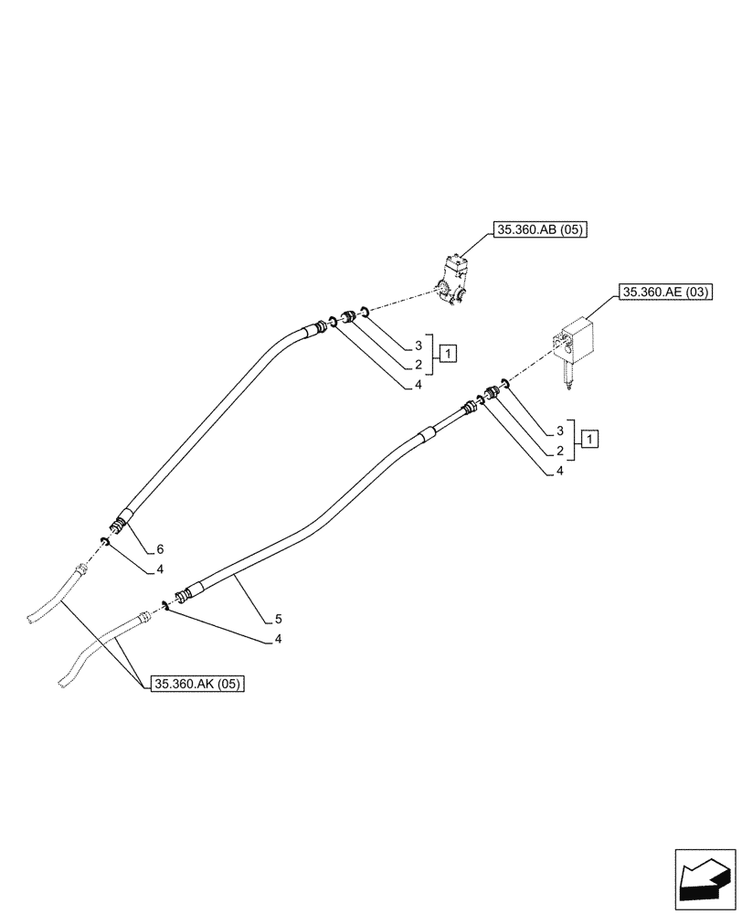 Схема запчастей Case CX210D LC - (35.360.AK[04]) - VAR - 461869 - BOOM, LINE, HAMMER CIRCUIT, HIGH FLOW, W/ ELECTRICAL PROPORTIONAL CONTROL (35) - HYDRAULIC SYSTEMS