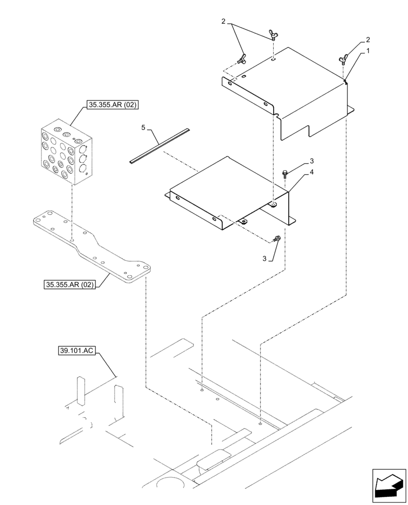 Схема запчастей Case CX350D LC - (90.105.BV[09]) - VAR - 461558 - COVER, CUSHION, VALVE, CONTROL PATTERN SELECTION (90) - PLATFORM, CAB, BODYWORK AND DECALS