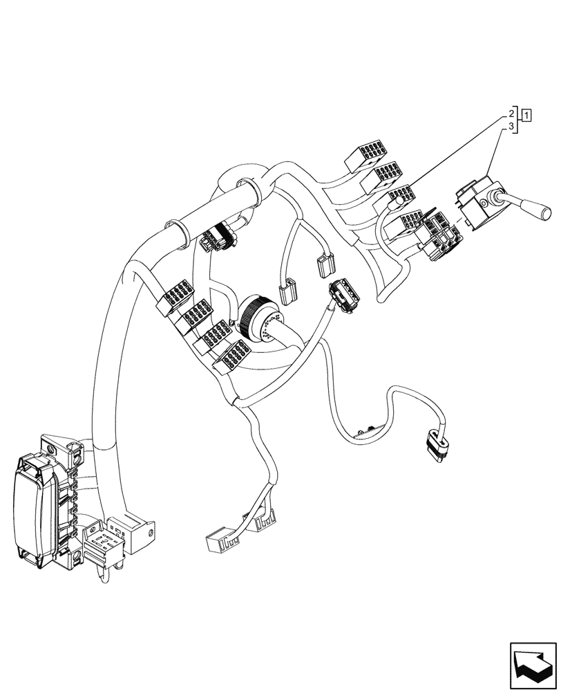 Схема запчастей Case 590SN - (55.405.AX[03]) - VAR - 423058, 423059 - POWERSHUTTLE TRANSMISSION, INDICATOR LIGHT, SWITCH (55) - ELECTRICAL SYSTEMS