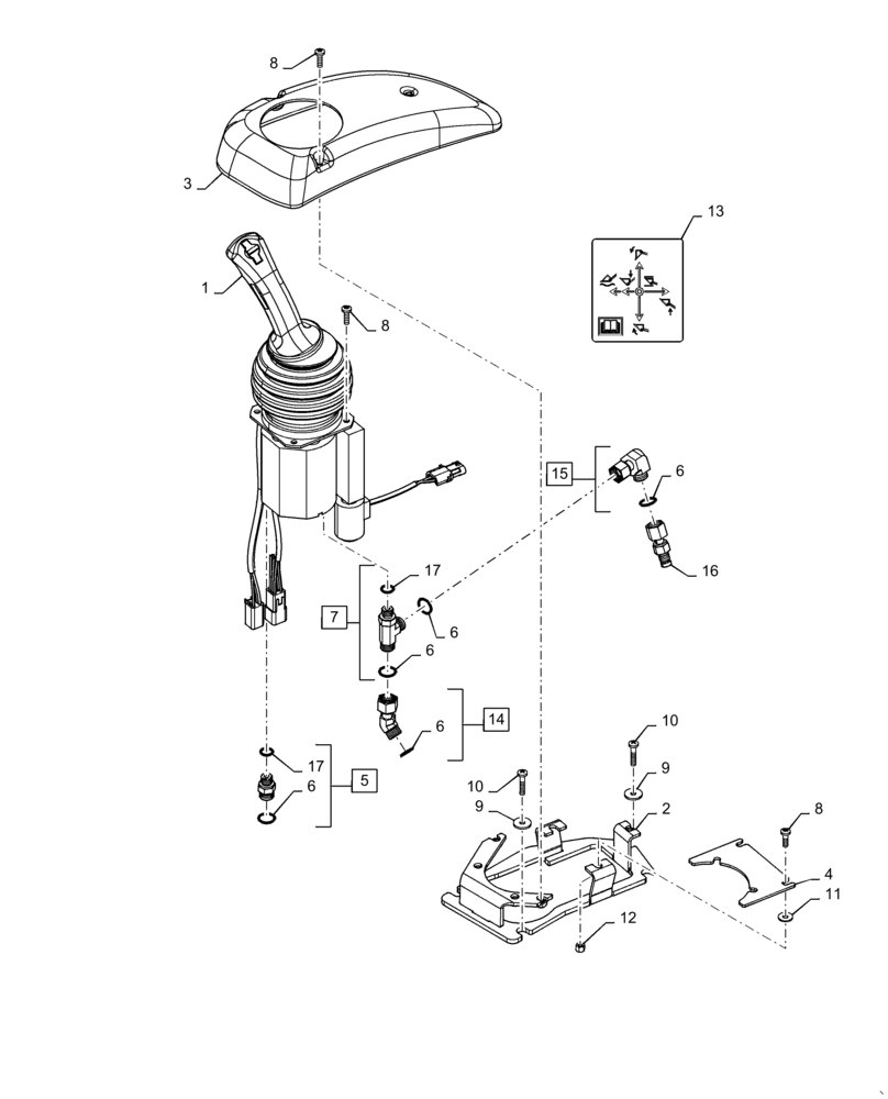 Схема запчастей Case 721F - (35.724.AE) - JOYSTICK CONTROL INSTALLATION, LOADER CONTROL (35) - HYDRAULIC SYSTEMS