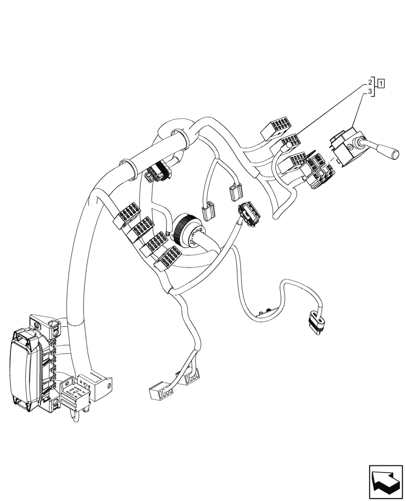 Схема запчастей Case 580SN WT - (55.405.AX[02]) - VAR - 423058, 423059 - POWERSHUTTLE TRANSMISSION, INDICATOR LIGHT, SWITCH (55) - ELECTRICAL SYSTEMS