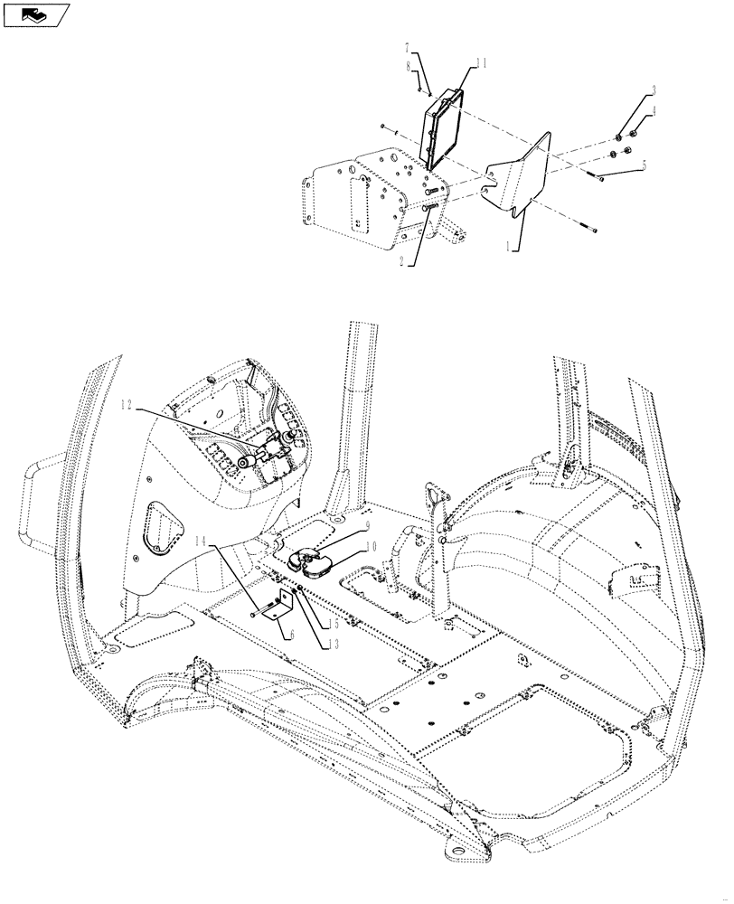 Схема запчастей Case 590SN - (55.100.40) - ELECTRICAL - TRANSMISSION, POWERSHIFT S TYPE (580SN, 580SN WT, 590SN) (55) - ELECTRICAL SYSTEMS