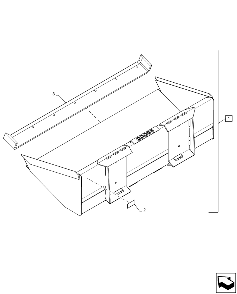 Схема запчастей Case SR130 - (82.300.AN[15]) - BUCKET, 72", EXTENDED LOW PROFILE, GRAY (82) - FRONT LOADER & BUCKET