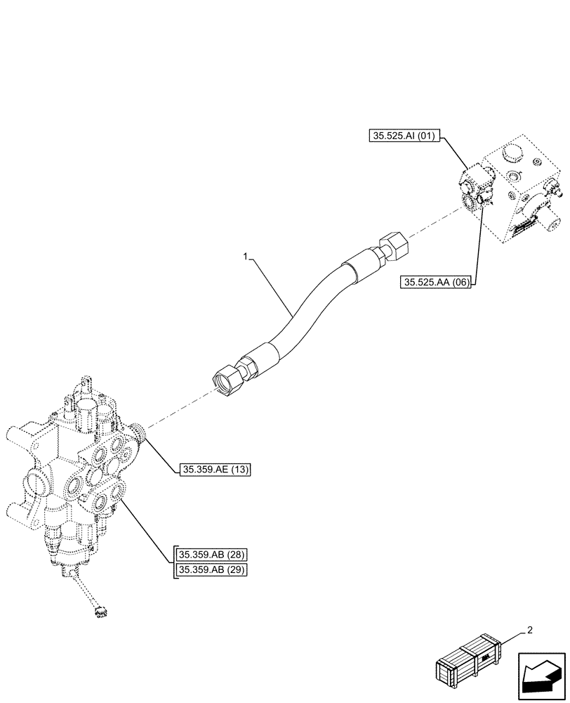 Схема запчастей Case 590SN - (35.359.AE[24]) - LOADER, CONTROL VALVE LINE, HAMMER (35) - HYDRAULIC SYSTEMS