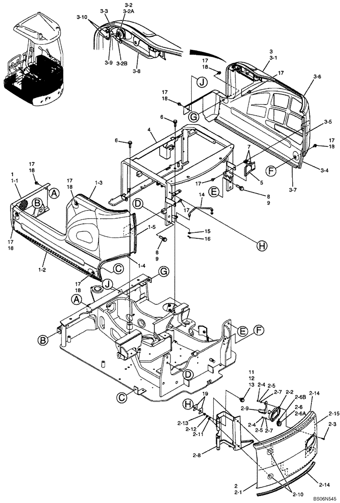 Схема запчастей Case CX17B - (01-038[00]) - GUARDS & COVERS (EXTERIOR, UPPER) (PU21C00017F1) (84) - BOOMS, DIPPERS & BUCKETS