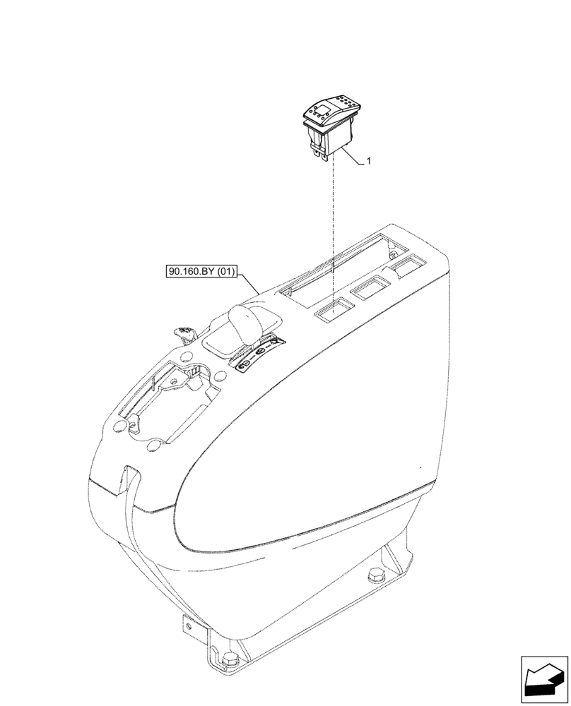 Схема запчастей Case CX300D LC - (55.512.BY[02]) - VAR - 461568 - CAB, SWITCH, FREE SWING (55) - ELECTRICAL SYSTEMS