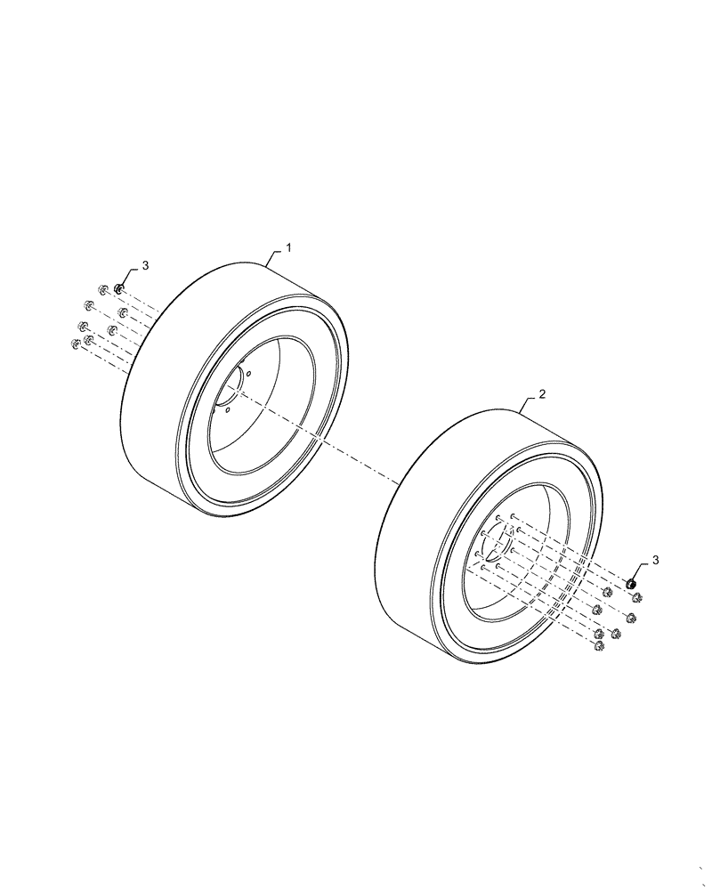 Схема запчастей Case SR240 - (44.511.AG[02]) - NON-PNEUMATIC WHEELS (44) - WHEELS