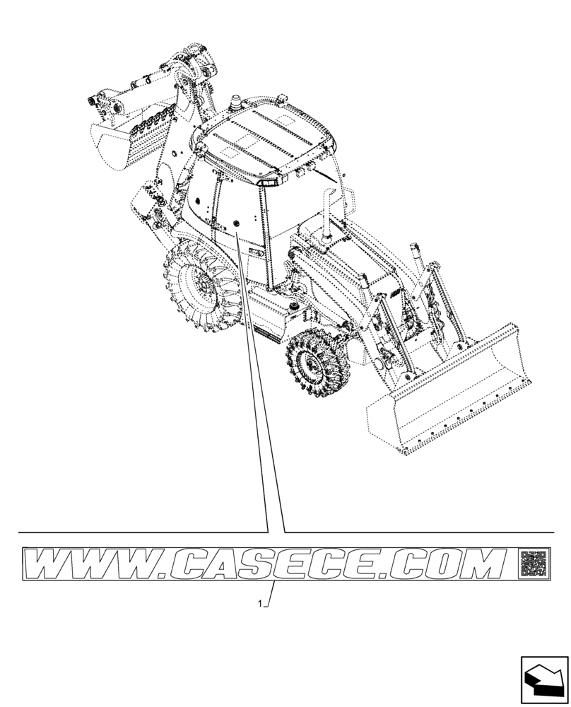 Схема запчастей Case 590SN - (90.108.AE[01]) - VAR - 747882, 747883 - OTHER DECALS (90) - PLATFORM, CAB, BODYWORK AND DECALS