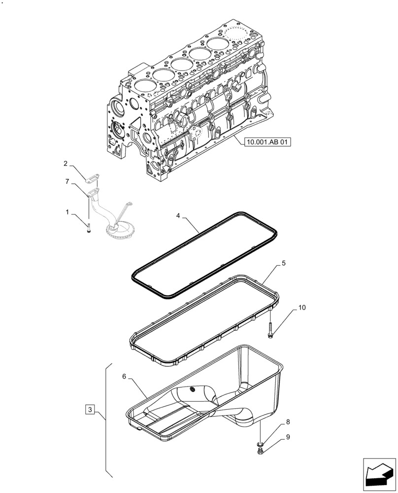 Схема запчастей Case F4HE9684U J104 - (10.102.AP) - ENGINE OIL PAN (10) - ENGINE