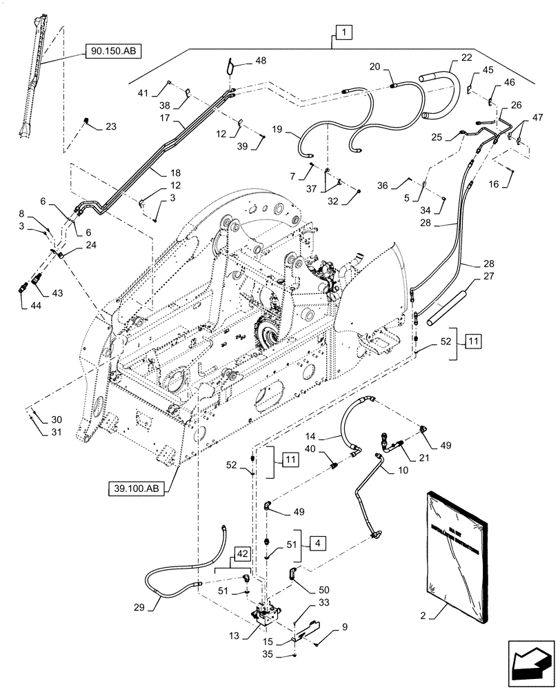 Схема запчастей Case TV380 - (88.100.35[16]) - DIA KIT, 2ND FRONT HYDRAULIC AUXILIARY, VERTICAL BOOMS, (SV250,SV300,TV380) (88) - ACCESSORIES