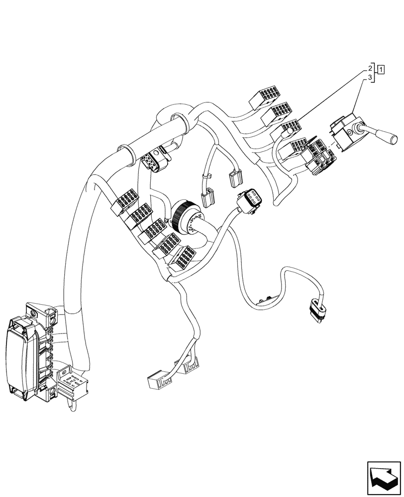 Схема запчастей Case 580SN WT - (55.405.AX[04]) - VAR - 423060, 423061, 423062 - SEMI-POWERSHIFT, POWERSHIFT TRANSMISSION, INDICATOR LIGHT, SWITCH (55) - ELECTRICAL SYSTEMS