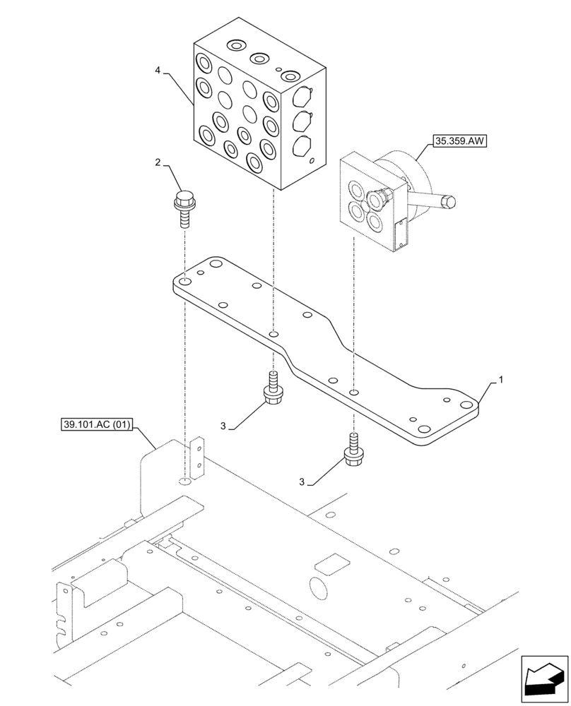 Схема запчастей Case CX350D LC - (35.355.AR[02]) - VAR - 461558 - JOYSTICK, CUSHION, VALVE, CONTROL PATTERN SELECTION (35) - HYDRAULIC SYSTEMS