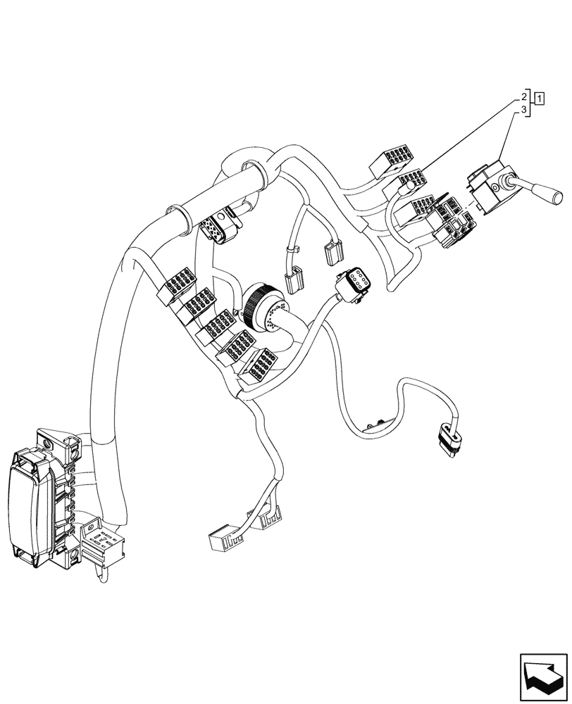 Схема запчастей Case 580SN - (55.405.AX[01]) - VAR - 423060, 423061, 423062 - SEMI-POWERSHIFT, POWERSHIFT TRANSMISSION, INDICATOR LIGHT - C9127 (55) - ELECTRICAL SYSTEMS