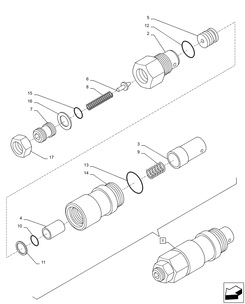 Схема запчастей Case CX210D NLC - (35.359.AY[02]) - VAR - 461571, 461871, 461872 - RELIEF VALVE, AUXILIARY CIRCUIT, SHEARS, W/ ELECTRICAL PROPORTIONAL CONTROL (35) - HYDRAULIC SYSTEMS