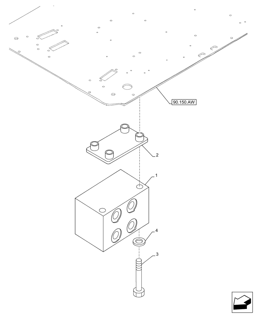 Схема запчастей Case CX300D LC - (35.356.AQ) - STD + VAR - 461558 - PEDAL, MANIFOLD VALVE (35) - HYDRAULIC SYSTEMS