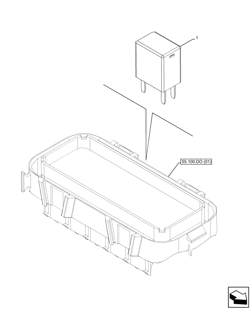 Схема запчастей Case 580N EP - (55.047.AQ) - STEERING VALVE, RELAY (55) - ELECTRICAL SYSTEMS