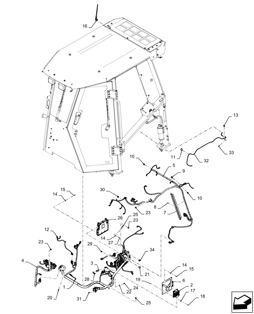 Схема запчастей Case 2050M LT - (55.510.AF[01]) - CAB MAIN WIRE HARNESS (55) - ELECTRICAL SYSTEMS