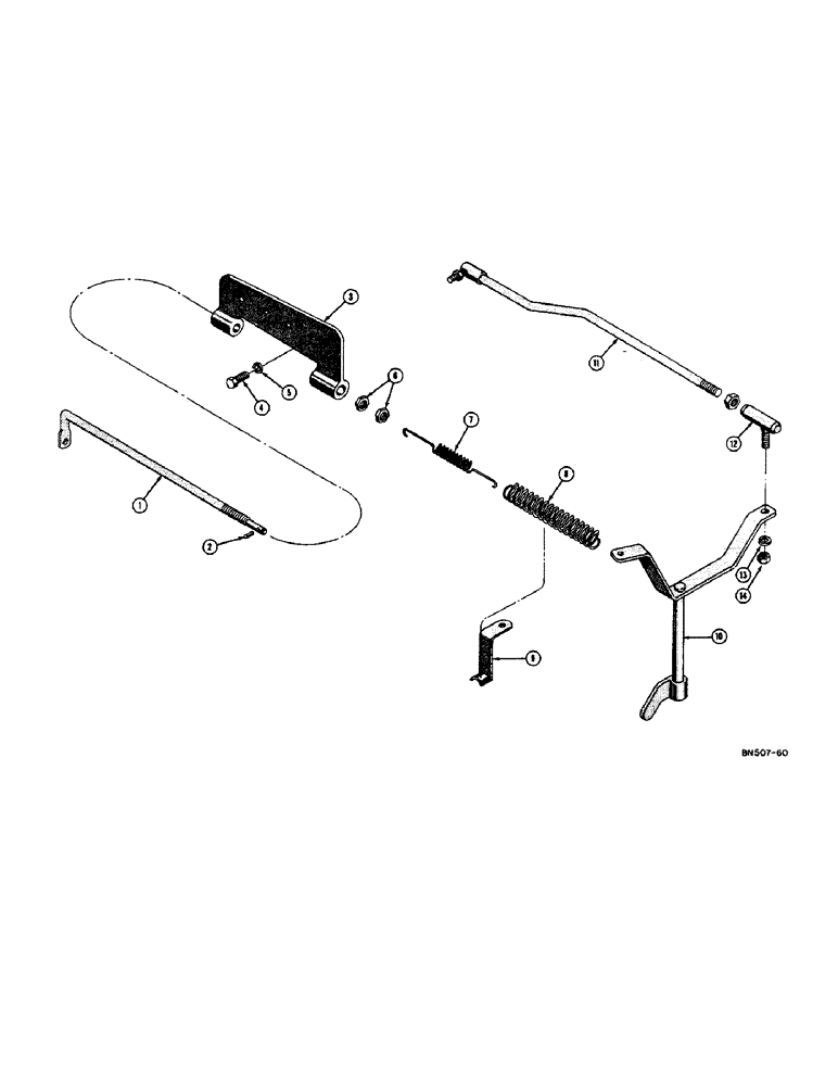 Схема запчастей Case 420B - (024) - GOVERNOR LINKAGE (02) - FUEL SYSTEM