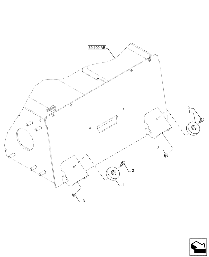 Схема запчастей Case SR240 - (90.116.AO[01]) - LOADER ARM STOP, 50MM STOP, 10" TIRE (90) - PLATFORM, CAB, BODYWORK AND DECALS