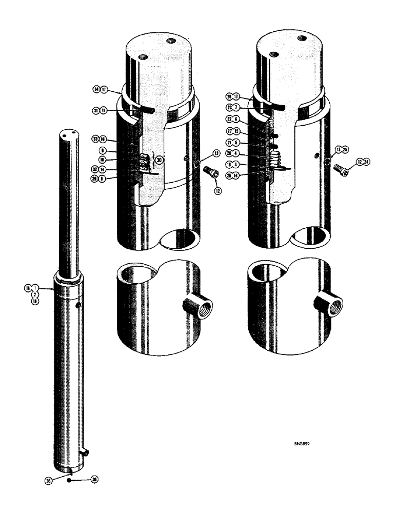 Схема запчастей Case 440 - (42) - MAST LIFT CYLINDERS 