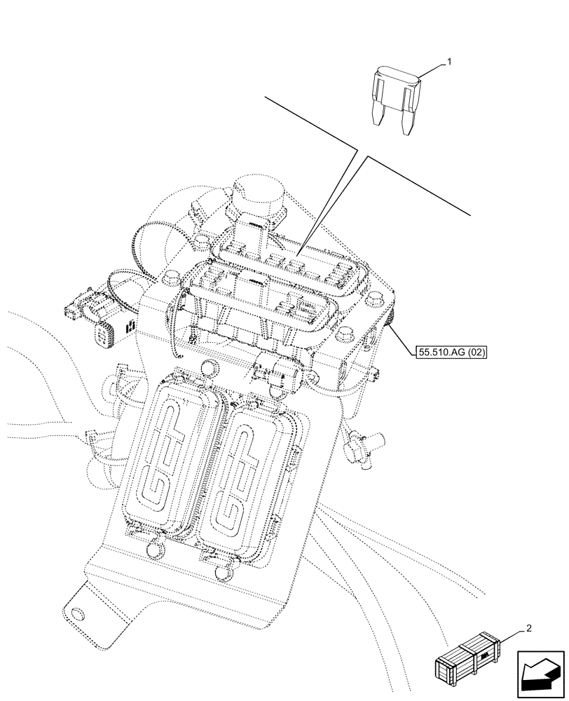 Схема запчастей Case 580SN WT - (55.100.DO[10]) - POWERSHUTTLE TRANSMISSION, RIGHT SIDE CONSOLE HARNESS - C9127 (55) - ELECTRICAL SYSTEMS