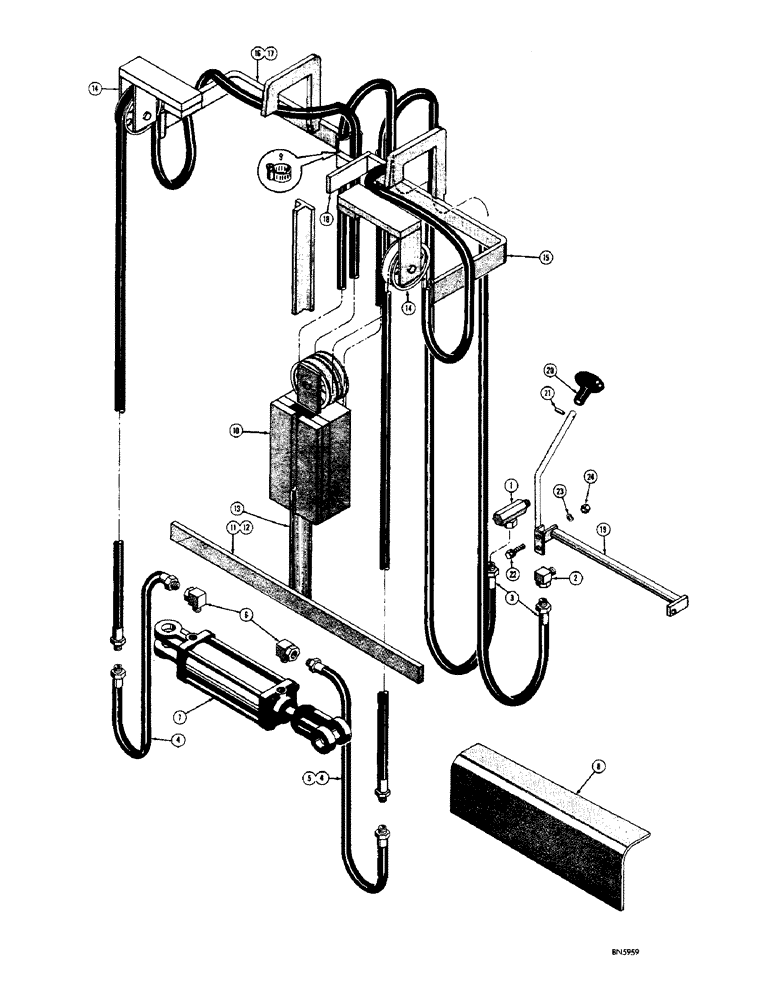 Схема запчастей Case M420 - (64) - SIDE SHIFTER ATTACHMENT HYDRAULICS, 21 FOOT 6 INCH MAST 