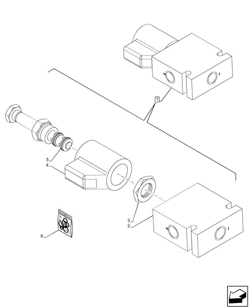 Схема запчастей Case 580SN WT - (55.047.AL[03]) - VAR - 423011 - STEERING VALVE, SOLENOID (55) - ELECTRICAL SYSTEMS