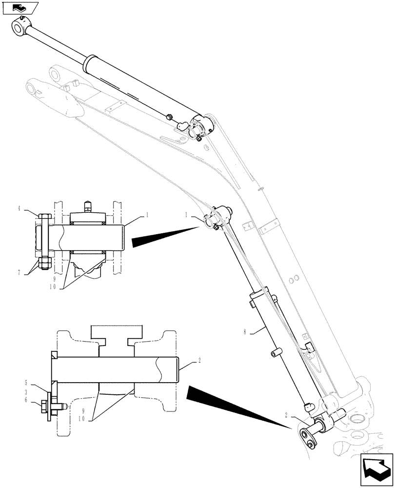 Схема запчастей Case CX27B ASN - (35.730.03) - CYLINDER, MOUNTING, BOOM, CAB (35) - HYDRAULIC SYSTEMS