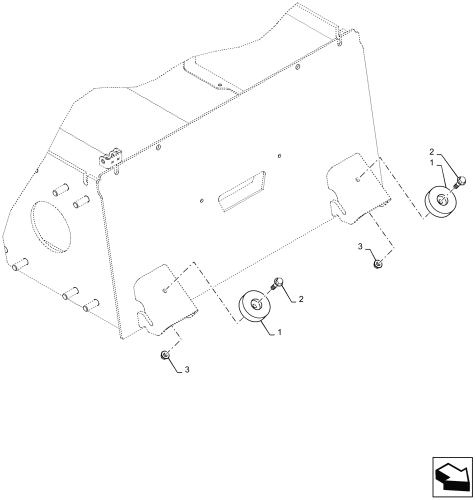 Схема запчастей Case SV340 - (90.116.010[02]) - LOADER STOP BLOCKS, SIZE 12 TIRES (90) - PLATFORM, CAB, BODYWORK AND DECALS