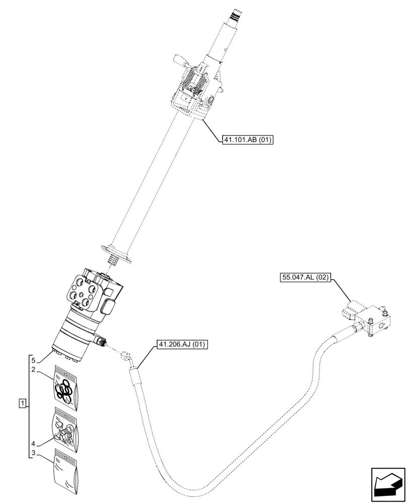 Схема запчастей Case 580N EP - (41.206.AA[01]) - VAR - 423011 - POWER STEERING PUMP (41) - STEERING