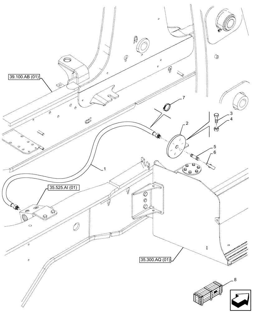 Схема запчастей Case 580N EP - (35.525.AA[02]) - VAR - 423083, 423084, 747661, 747662 - AUXILIARY HYDRAULIC, VALVE, LINE (35) - HYDRAULIC SYSTEMS