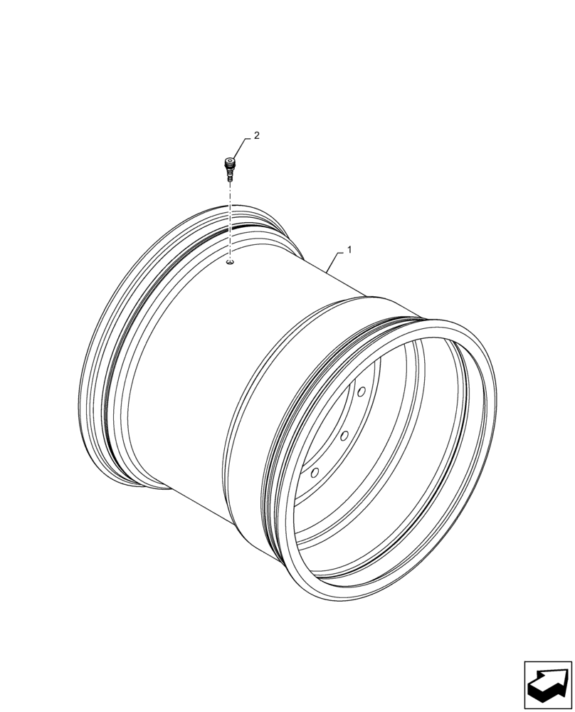 Схема запчастей Case 621F - (44.511.AG[03]) - WHEEL ASSY (44) - WHEELS