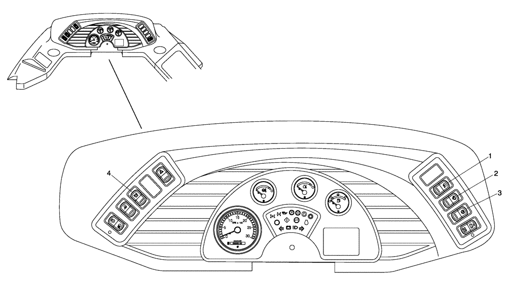 Схема запчастей Case 327B - (67A01001450[001]) - PANEL SWITCHES - WIPER, WASHER, BEACON (87314856) (13) - Electrical System / Decals
