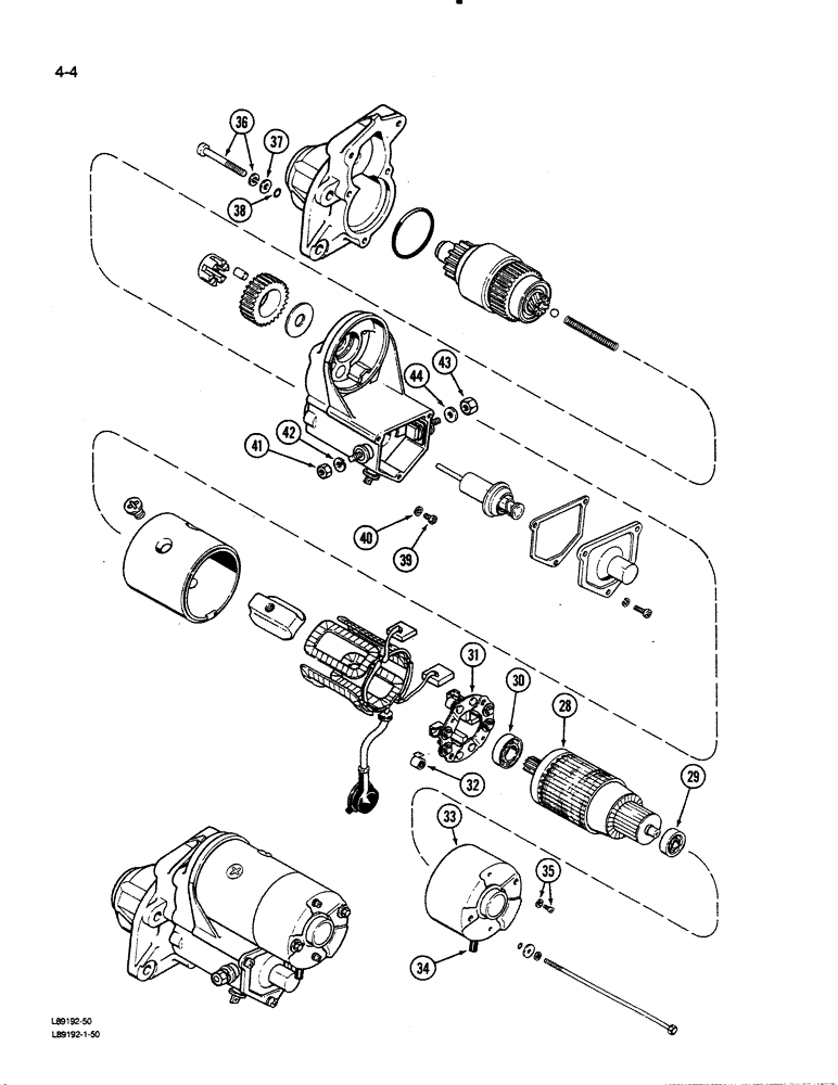 Схема запчастей Case 455C - (4-04) - STARTER (04) - ELECTRICAL SYSTEMS