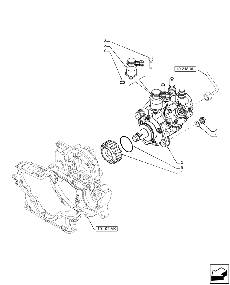 Схема запчастей Case F5HFL413J A002 - (10.218.AQ) - FUEL INJECTION PUMP (10) - ENGINE