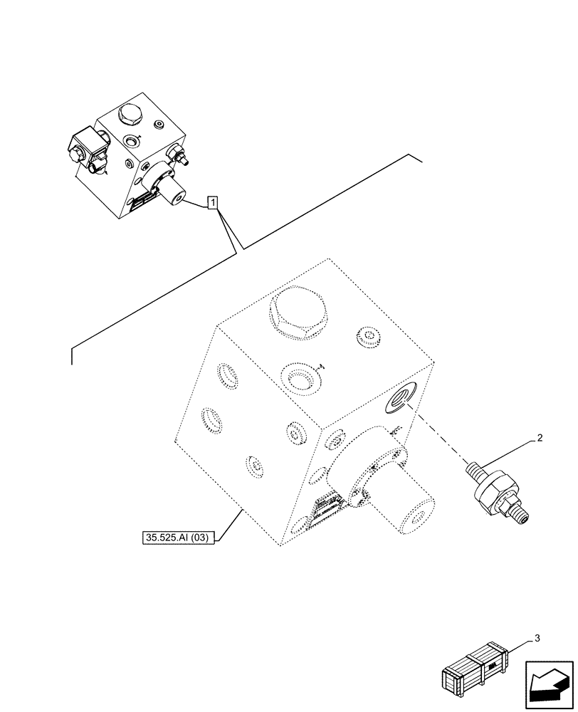 Схема запчастей Case 590SN - (35.525.AI[04]) - VAR - 747662, 423084 - AUXILIARY CONTROL VALVE, OPTIONAL EQUIPMENT (35) - HYDRAULIC SYSTEMS