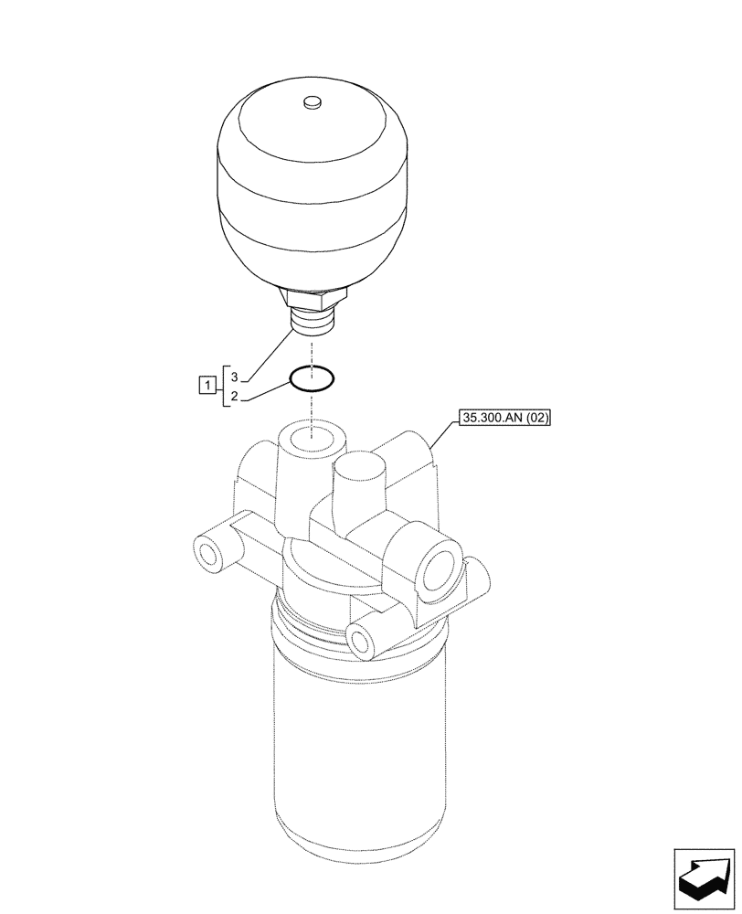 Схема запчастей Case CX210D LC - (35.357.AA) - PILOT ACCUMULATOR (35) - HYDRAULIC SYSTEMS