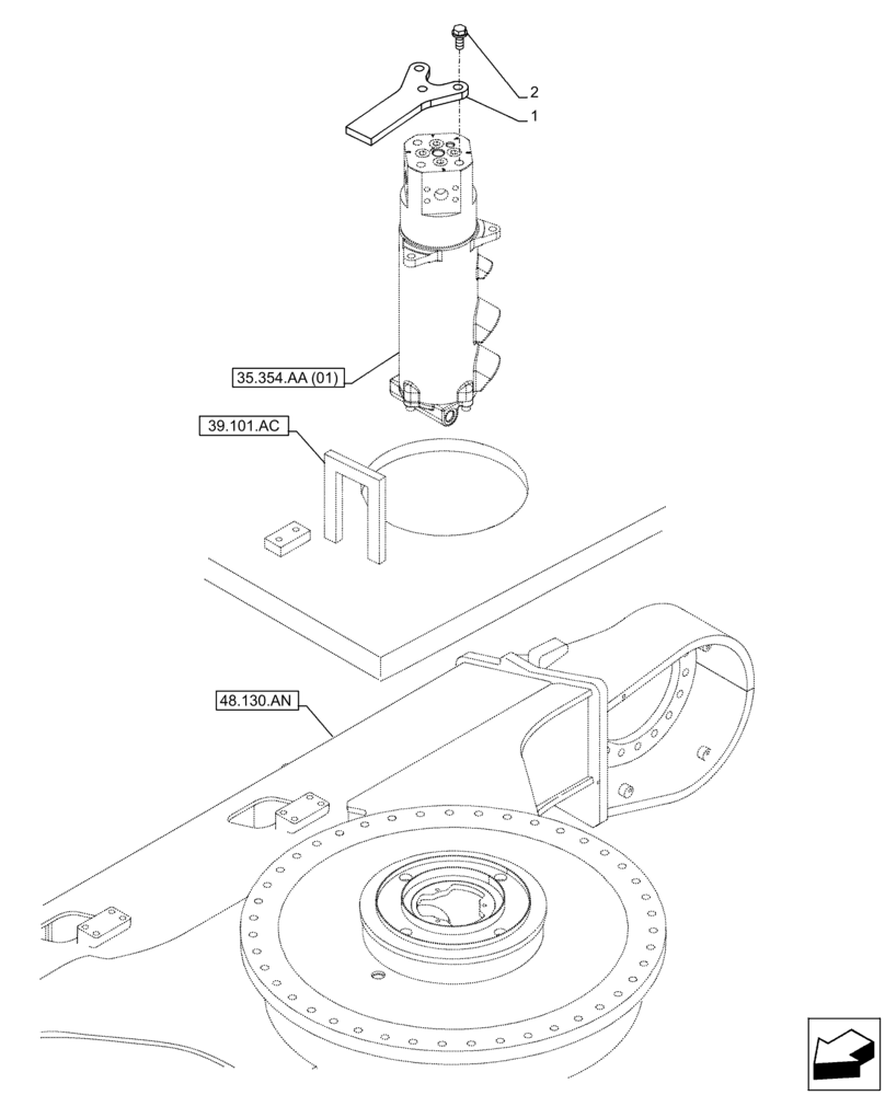 Схема запчастей Case CX300D LC - (35.354.AC) - HYDRAULIC SWIVEL, STOP (35) - HYDRAULIC SYSTEMS