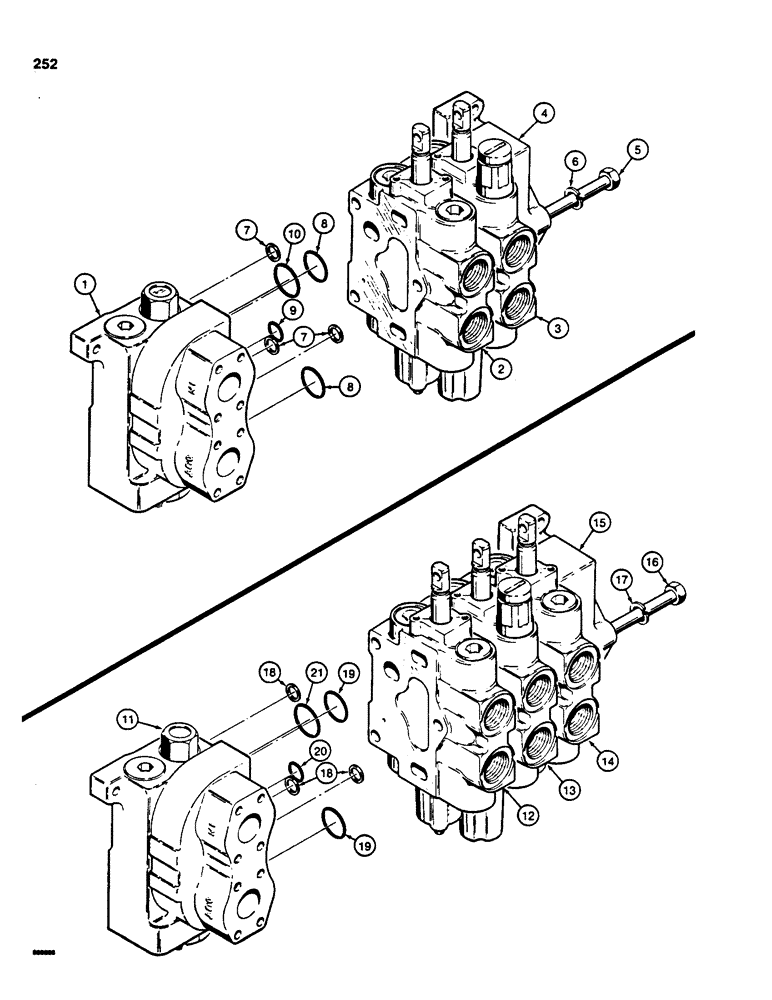 Схема запчастей Case 855C - (252) - R40893 TWO SPOOL CONTROL VALVE, TILT DOZER (07) - HYDRAULIC SYSTEM