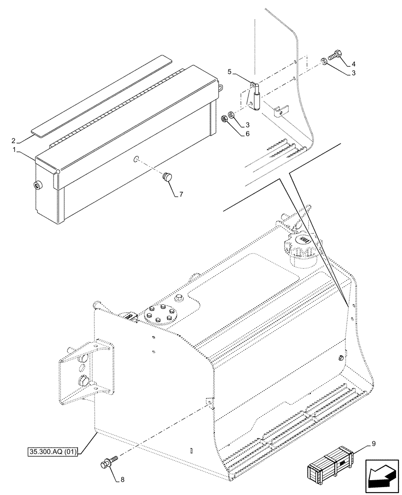 Схема запчастей Case 580N EP - (88.100.AH) - VAR - 747875 - TOOL BOX (88) - ACCESSORIES