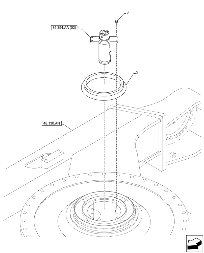 Схема запчастей Case CX210D NLC - (35.354.AA[01]) - HYDRAULIC SWIVEL (35) - HYDRAULIC SYSTEMS